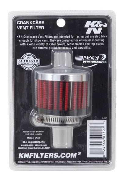K&N Engineering K&N 1in Flange ID x 2in OD x 1.5 inch H Rubber Base Crankcase Vent Filter 62-1370