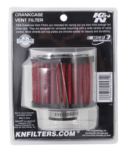 K&N Engineering K&N 1 inch ID 3 inch OD 2.375 inch H Rubber Base Crankcase Vent Filter 62-1410