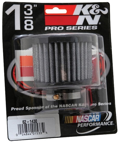 K&N Engineering K&N 1.375in Flange ID x 3in OD x 2.5in H Rubber Base Crankcase Vent Filter 62-1430