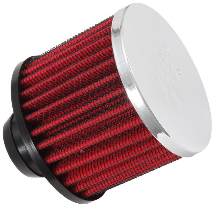 K&N Engineering K&N Rubber Base Chrome Top Push-In Crankcase Vent Filter 3in OD x 2-1/2in H. 62-1490