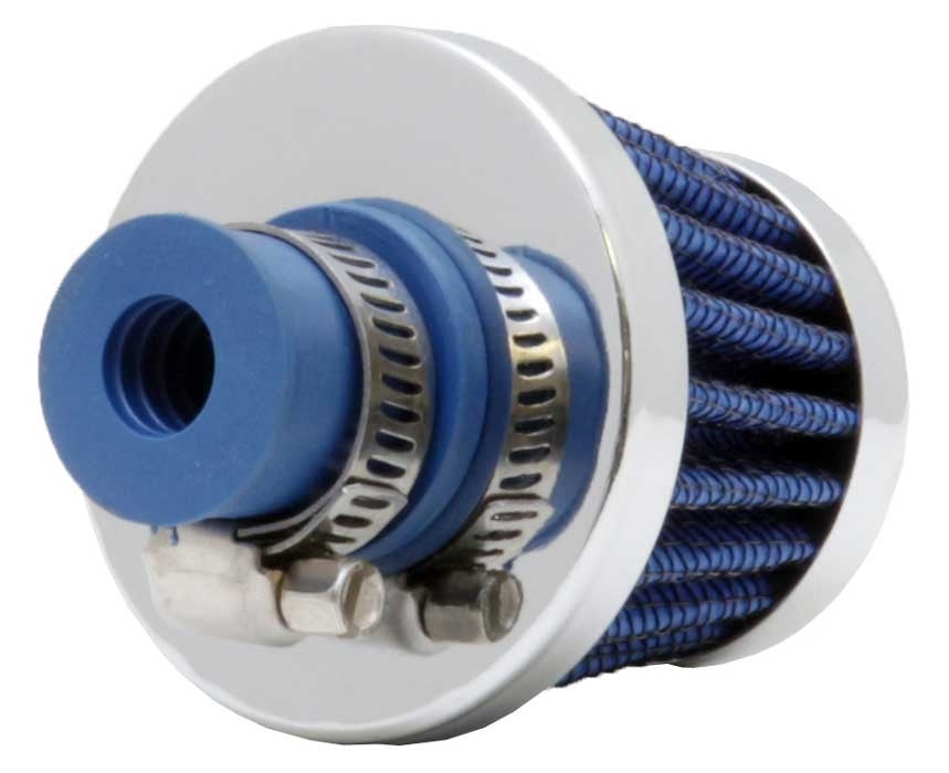 K&N Engineering K&N 2in Base OD x .375in Flange ID x 1.75in H Rubber Base Crankcase Vent Filter - Blue 62-1600BL