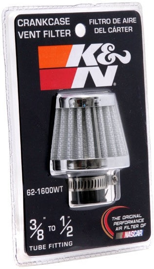 K&N Engineering K&N 2in Base OD x .375in Flange ID x 1.75in H Rubber Base Crankcase Vent Filter - White 62-1600WT