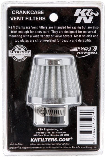K&N Engineering K&N 2in Base OD x .375in Flange ID x 1.75in H Rubber Base Crankcase Vent Filter - White 62-1600WT