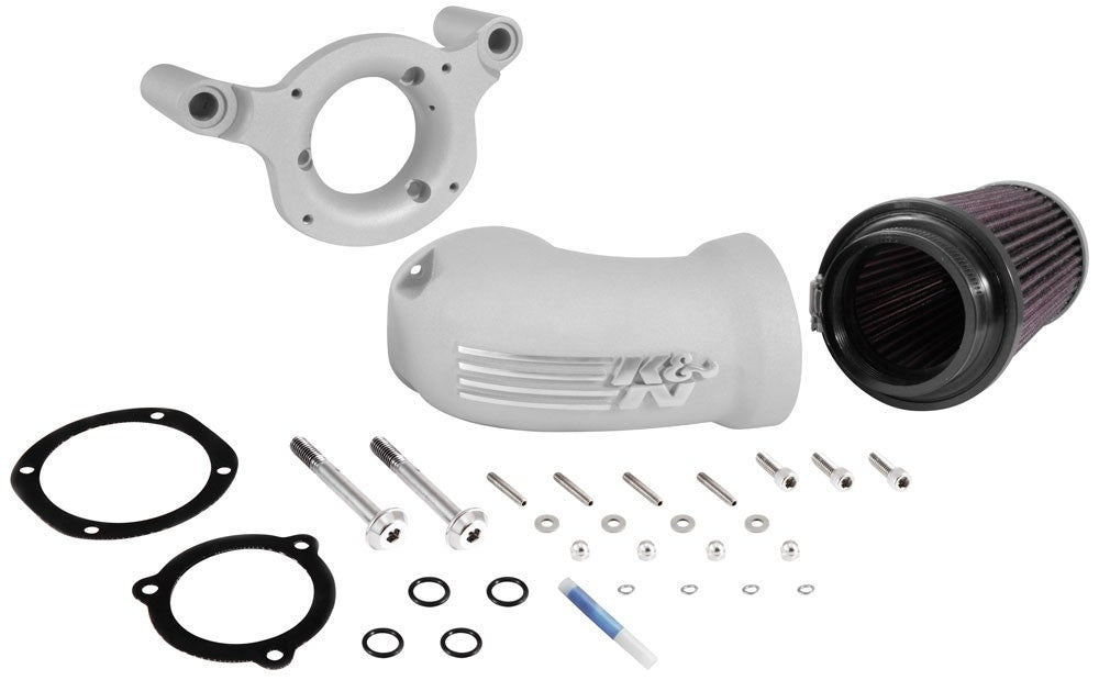 K&N Engineering K&N 01-17 Harley Davidson Softail/Dyna FI Silver Aircharger Performance Intake 63-1137S