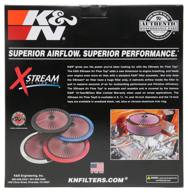 K&N Engineering K&N X-Stream Top Filter Only 11in - Black 66-1101