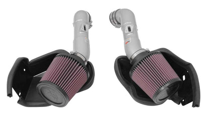 K&N Engineering K&N 14-15 Infiniti Q50 3.7L V6 Dual Silver Typhoon Short Ram Intakes 69-7083TS