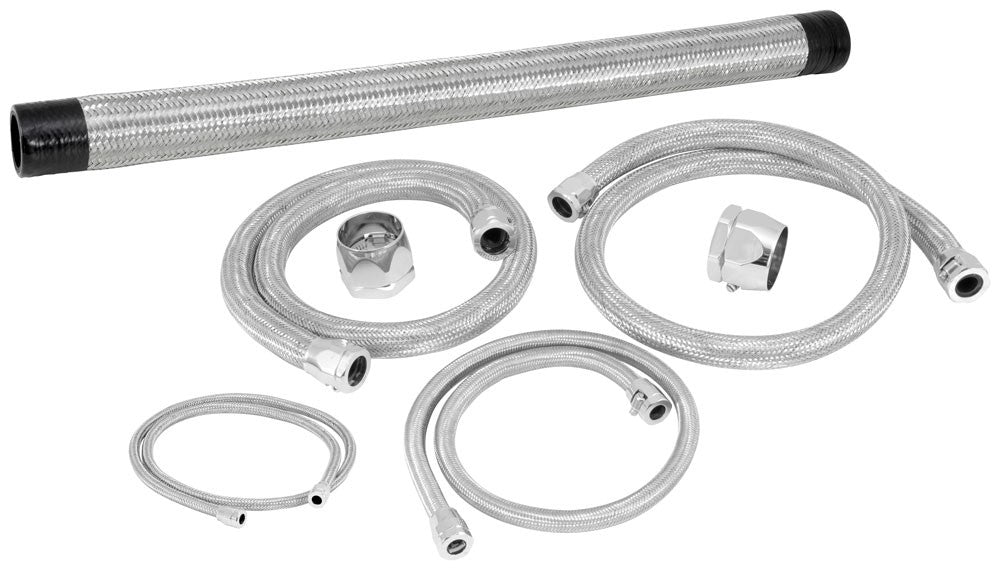 Spectre Magna-Pak SS Radiator Flex Hose Kit 25in. - Chrome 7728