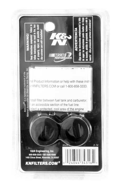 K&N Engineering K&N 3.375in Length 1.125in OD Universal Replacement Fuel Filter 81-0301