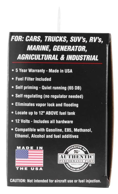 K&N Engineering K&N Performance Electric Fuel Pump 4-7 PSI 81-0402