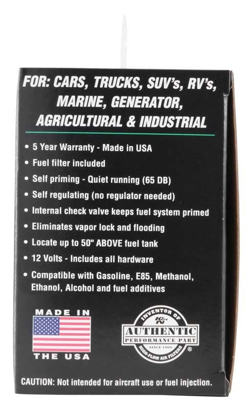 K&N Engineering K&N Performance Electric Fuel Pump 9-11.5 PSI Diesel 81-0403