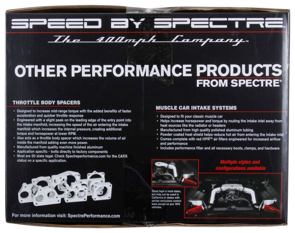 Spectre 15-18 Ford Edge V6-3.5L F/I Air Intake Kit - Polished w/Red Filter 9070