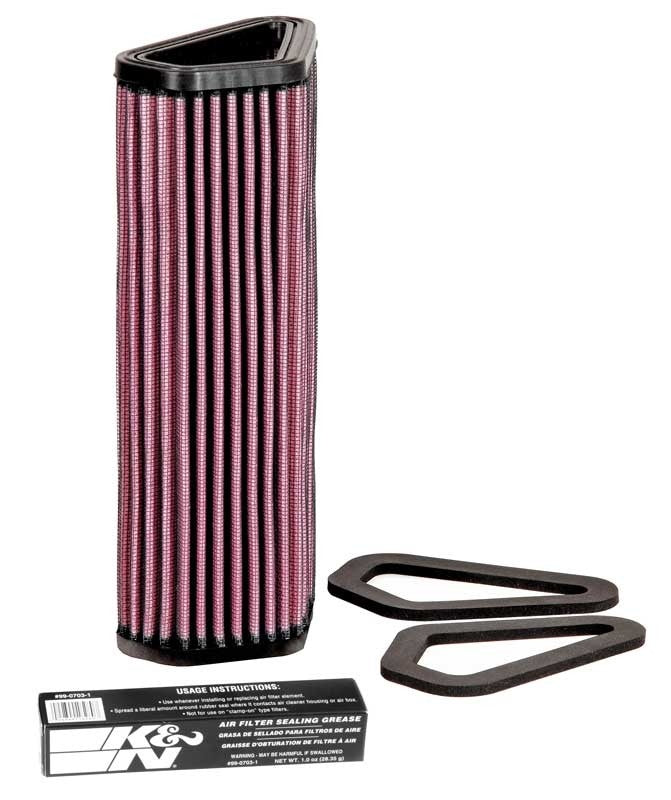 K&N Engineering K&N 07-12 Ducati 1098/1098S/1098R/848 848/1198S/Streetfighter/848 Evo/Diavel Replacement Air Filter DU-1007