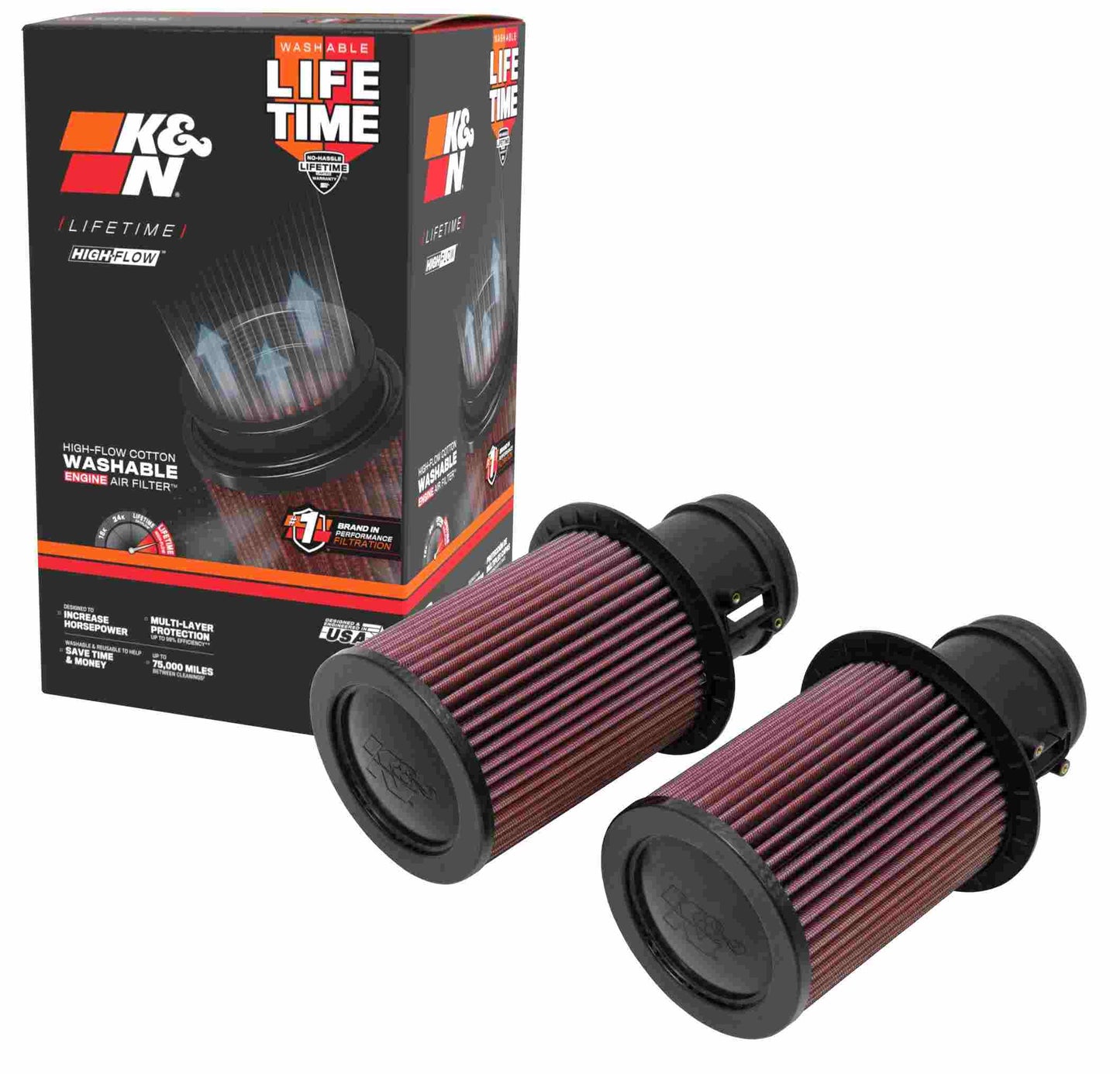 K&N Engineering K&N Replacement Air Filter for 09-13 Audi R8 5.2L V10 / 09-13 Lamborghini Gallardo 5.2L V10 E-0669