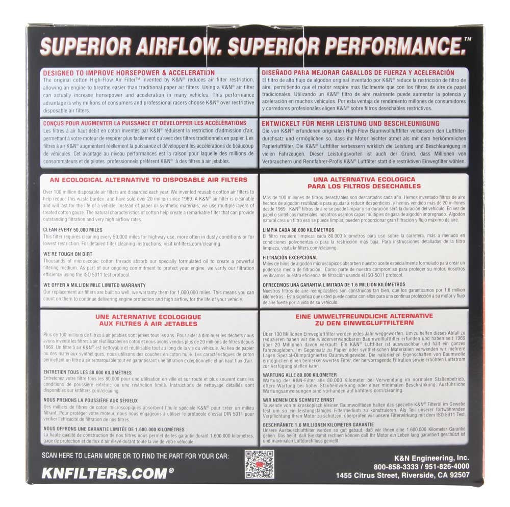 K&N Engineering K&N Replacement Air Filter FORD TRUCKS; 1963-86 E-1040