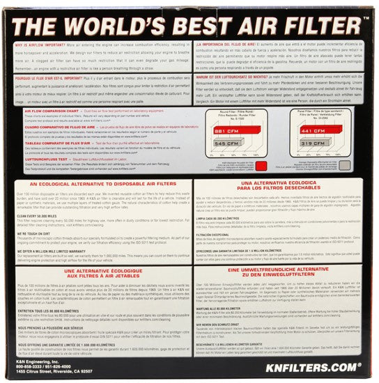K&N Engineering K&N Replacement Air Filter FORD PINTO,AUDI FOX, 1971-74 E-1210