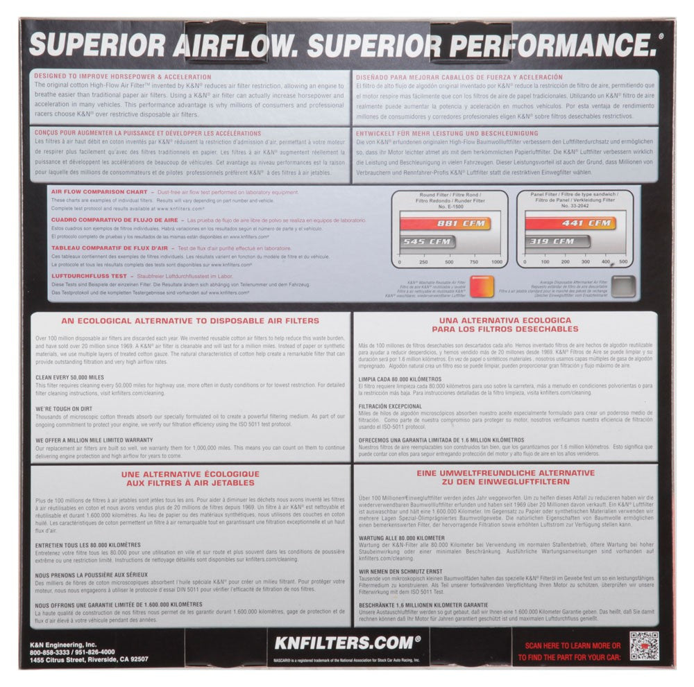 K&N Engineering K&N Replacement Air Filter GM CARS & TRUCKS V8-260,350, 1978-80 E-1690
