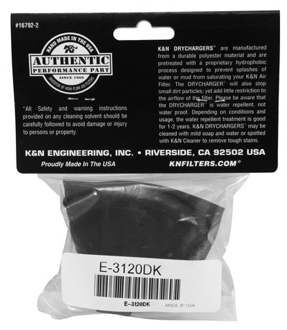 K&N Engineering K&N Drycharger Wrap Black Silicone Treated Polyester E-3120DK