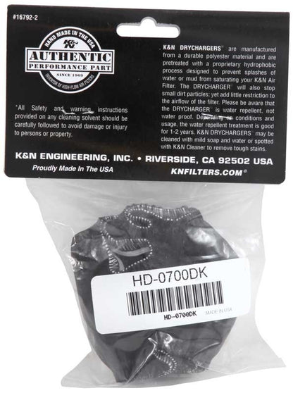 K&N Engineering K&N Drycharger Wrap Black 159mm Base 178mm Top 92mm H HD-0700DK