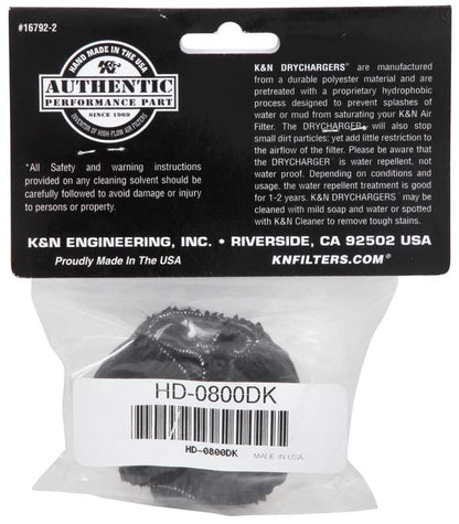 K&N Engineering K&N Drycharger Air Filter Wrap HD-0800 Black HD-0800DK