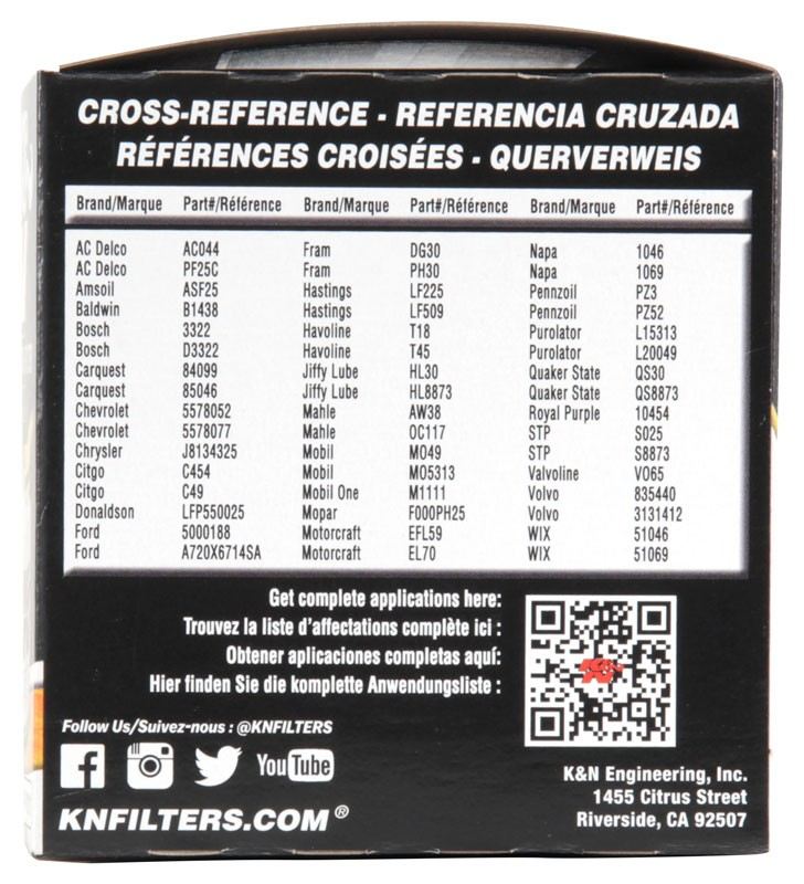 K&N Engineering K&N Oil Filter OIL FILTER; AUTOMOTIVE HP-1011