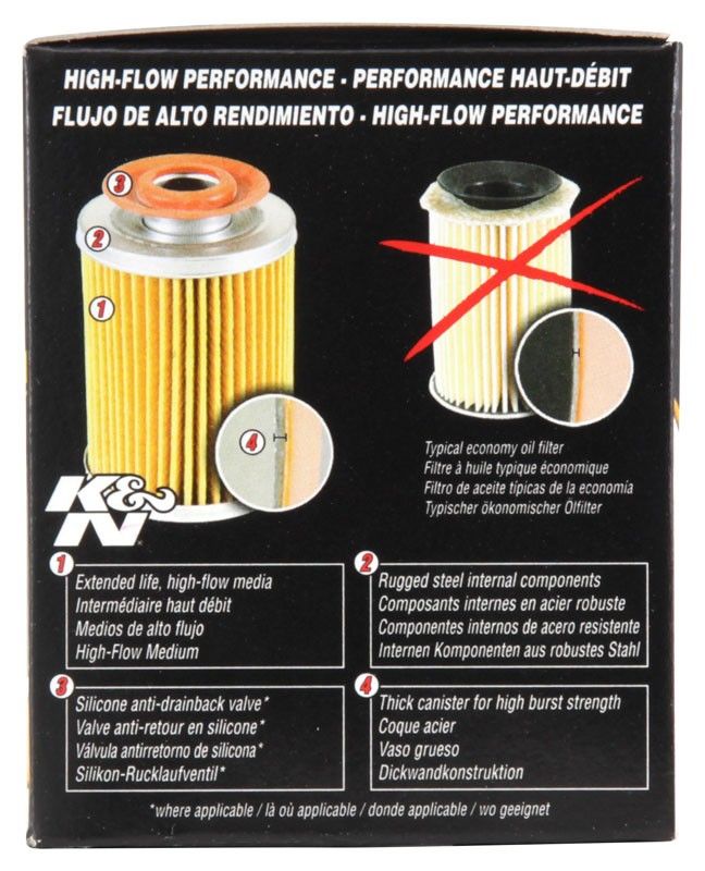 K&N Engineering K&N 3.74inch / 2.98 OD Performance Gold Oil Filter HP-1017