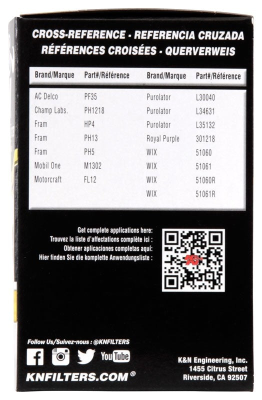 K&N Engineering K&N Oil Filter OIL FILTER; AUTOMOTIVE HP-3002