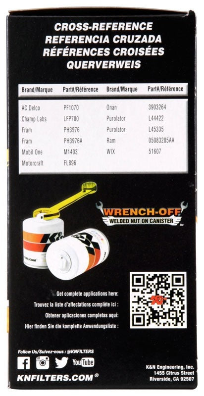 K&N Engineering K&N Dodge Performance Gold Oil Filter HP-4003