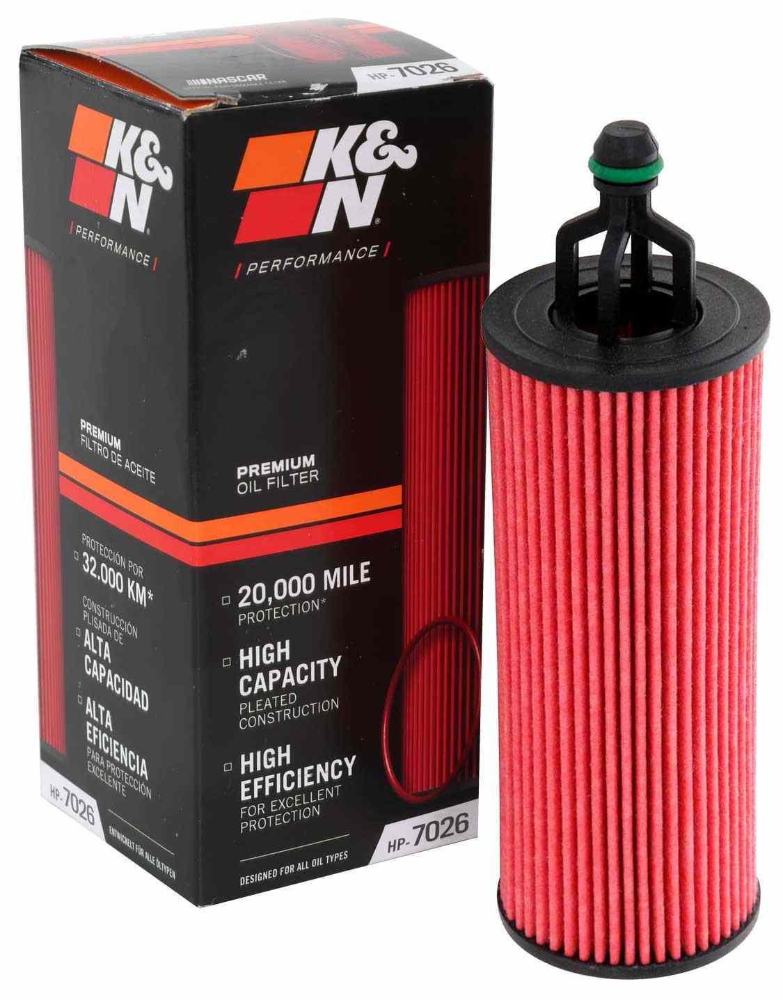 K&N Engineering K&N Performance Oil Filter for 14-17 Dodge Durango 3.6L / 14-17 Jeep Grand Cherokee 3.6L HP-7026