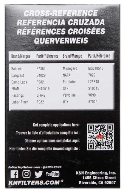 K&N Engineering K&N Performance Oil Filter for Hyundai/Kia 3.8L V6, 4.6L/5.0L V8 HP-7029
