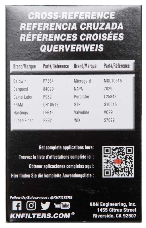 K&N Engineering K&N Performance Oil Filter for Hyundai/Kia 3.8L V6, 4.6L/5.0L V8 HP-7029