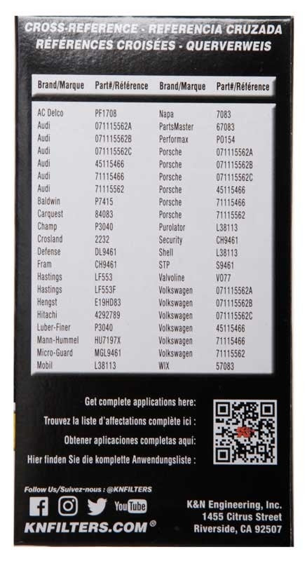 K&N Engineering K&N Performance Oil Filter for 03-14 Volkswagen Jetta HP-7031