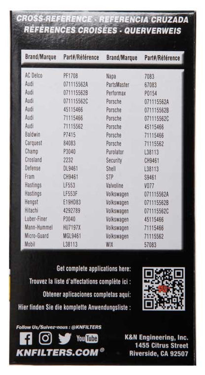 K&N Engineering K&N Performance Oil Filter for 03-14 Volkswagen Jetta HP-7031