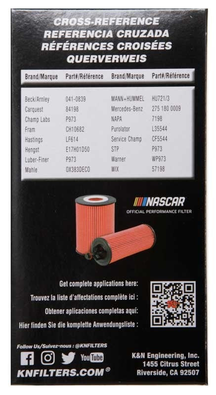 K&N Engineering K&N Performance Oil Filter for 04-15 Mercedes Benz HP-7033