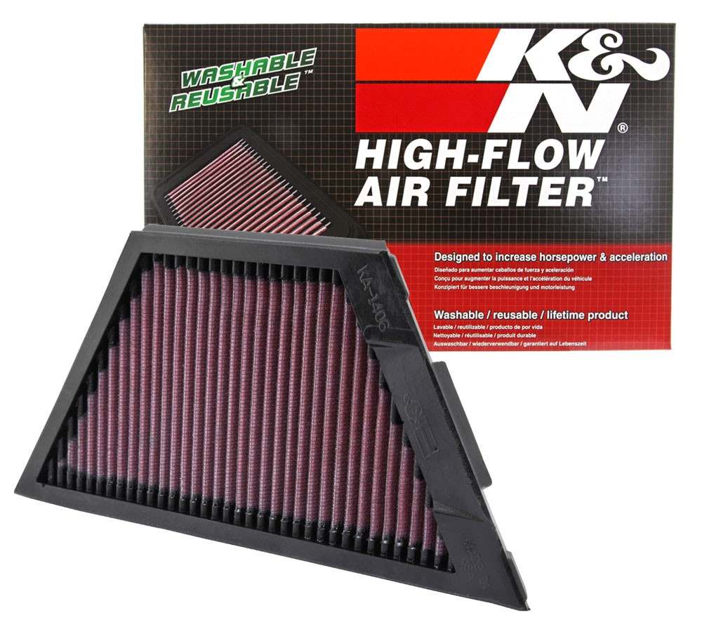 K&N Engineering K&N Kawasaki ZX1rR Ninja/ZZR1400/1400GTR/ZX14R 11.25in O/S L x 4.75in O/S W Replacement Air Filter KA-1406