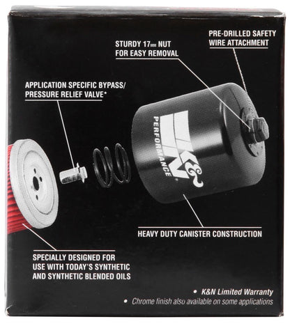 K&N Engineering K&N Honda / Kawasaki / Arctic Cat / Suzuki / Triumph / Yamaha 2.594in OD x 2.813in H Oil Filter KN-204-1