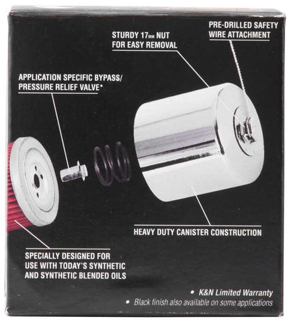 K&N Engineering K&N Honda / Kawasaki / Arctic Cat / Suzuki / Triumph / Yamaha 2.688in OD x 2.969in H Oil Filter KN-204C