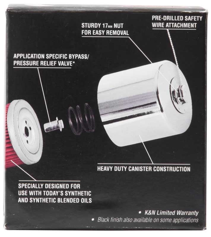 K&N Engineering K&N Honda / Kawasaki / Arctic Cat / Suzuki / Triumph / Yamaha 2.688in OD x 2.969in H Oil Filter KN-204C