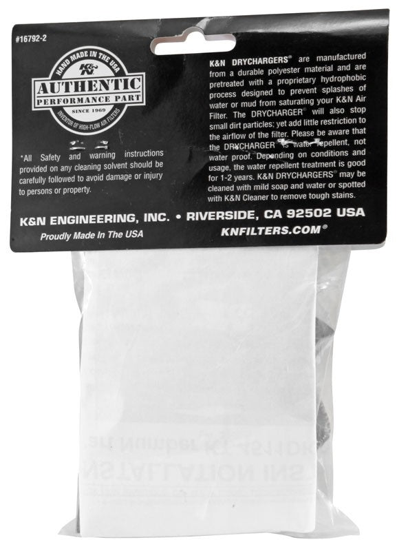 K&N Engineering K&N Drycharger Wrap Black 197mm L 164mm W 37mm H KT-4511DK