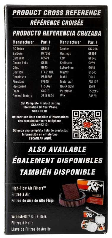 K&N Engineering K&N Cellulose Media Fuel Filter 2.125in OD x 5.438in L PF-2500