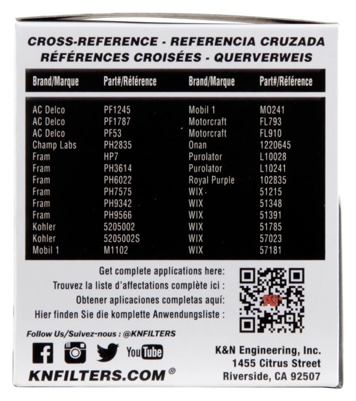 K&N Engineering K&N Oil Filter for Saab / Plymouth / Dodge / Suzuki / Chrysler / Toyota / Lexus 3in OD x 3.75in H PS-1002