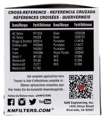 K&N Engineering K&N Oil Filter for Toyota / Chevrolet / Geo / Nissan / Suzuki / Pontiac / Scion / Lexus PS-1003