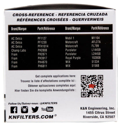 K&N Engineering K&N Oil Filter for Mazda / Honda / Isuzu / Chevy / Hyundai / Chevy / Ford / Mitsubishi / Subaru PS-1004
