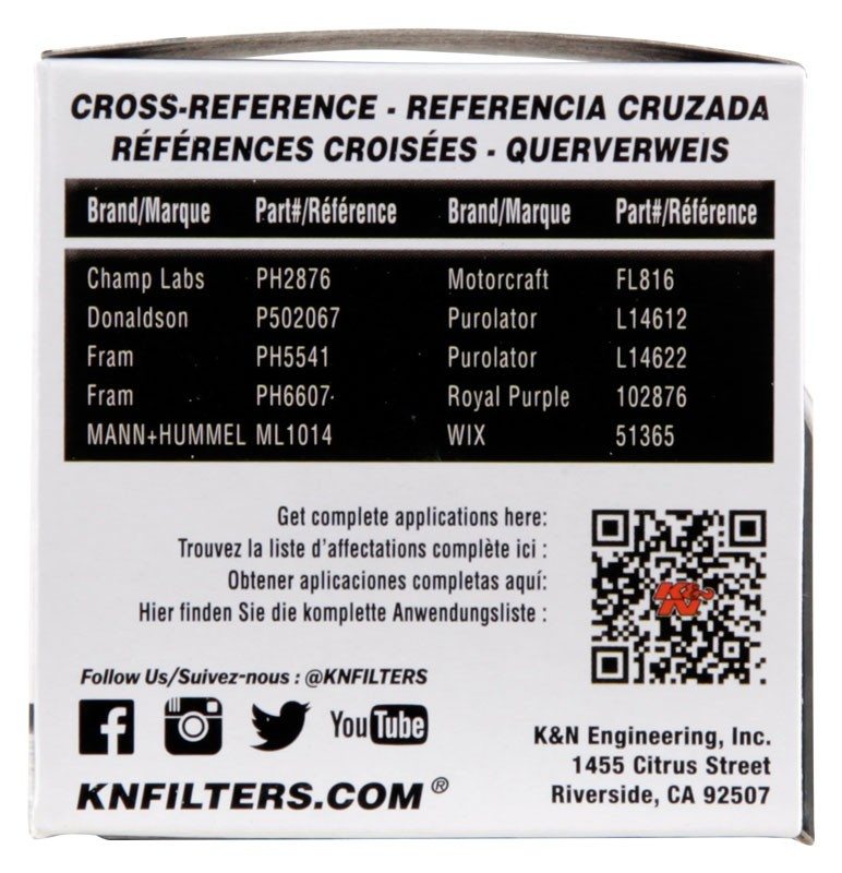 K&N Engineering K&N Oil Filter for Subaru / Mazda / Ford / Mitsubishi / Infiniti / Nissan / Hyundai / Dodge PS-1008