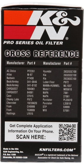 K&N Engineering K&N Oil Filter for Hyundai/Kia V6 06-08 Azera/Sonata/Sedona/07-08 Santa Fe/07 Veracruz/07-09 Amanti PS-7022