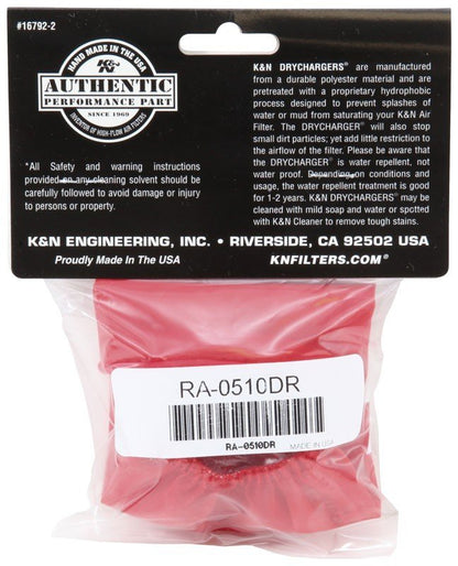 K&N Engineering K&N DryCharger Air Filter Wrap for RA-0510 - Red RA-0510DR