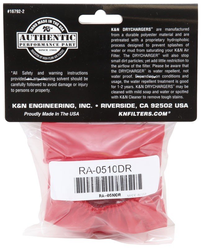 K&N Engineering K&N DryCharger Air Filter Wrap for RA-0510 - Red RA-0510DR