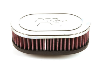 K&N Engineering K&N Universal Chrome Filter-Oval Straight 4.5 Inch O/S Width 7 Inch O/S Length 2 Inch Height RA-071V