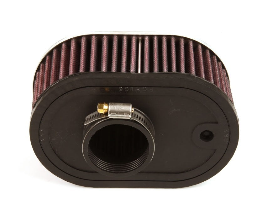 K&N Engineering K&N Universal Chrome Filter-Oval Straight 4.5 Inch O/S Width 7 Inch O/S Length 3 Inch Height RA-072V