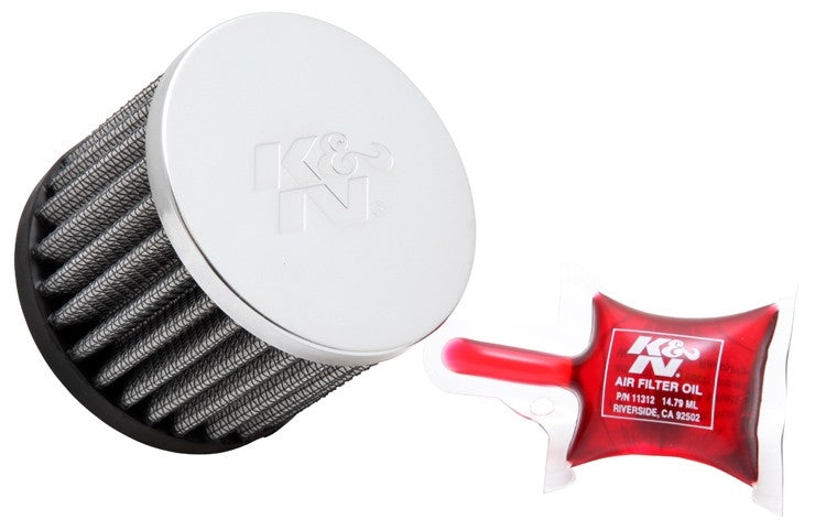K&N Engineering K&N Universal Chrome Filter - Round Straight 1.563in Flange ID / 3in OD / 2.5in Height RC-0160