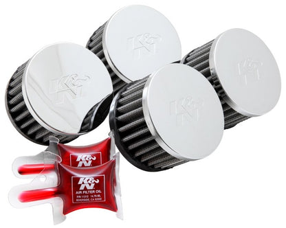 K&N Engineering K&N Universal Chrome Round Straight Air Filter 1.562in Flange ID x 3in Outer Dia x 2in Height RC-0844